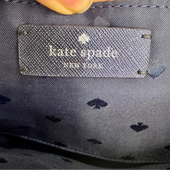 Kate Spade New York Lola Glitter Small Satchel GUC Silver & Navy Crisp Cute Read - Picture 5 of 11